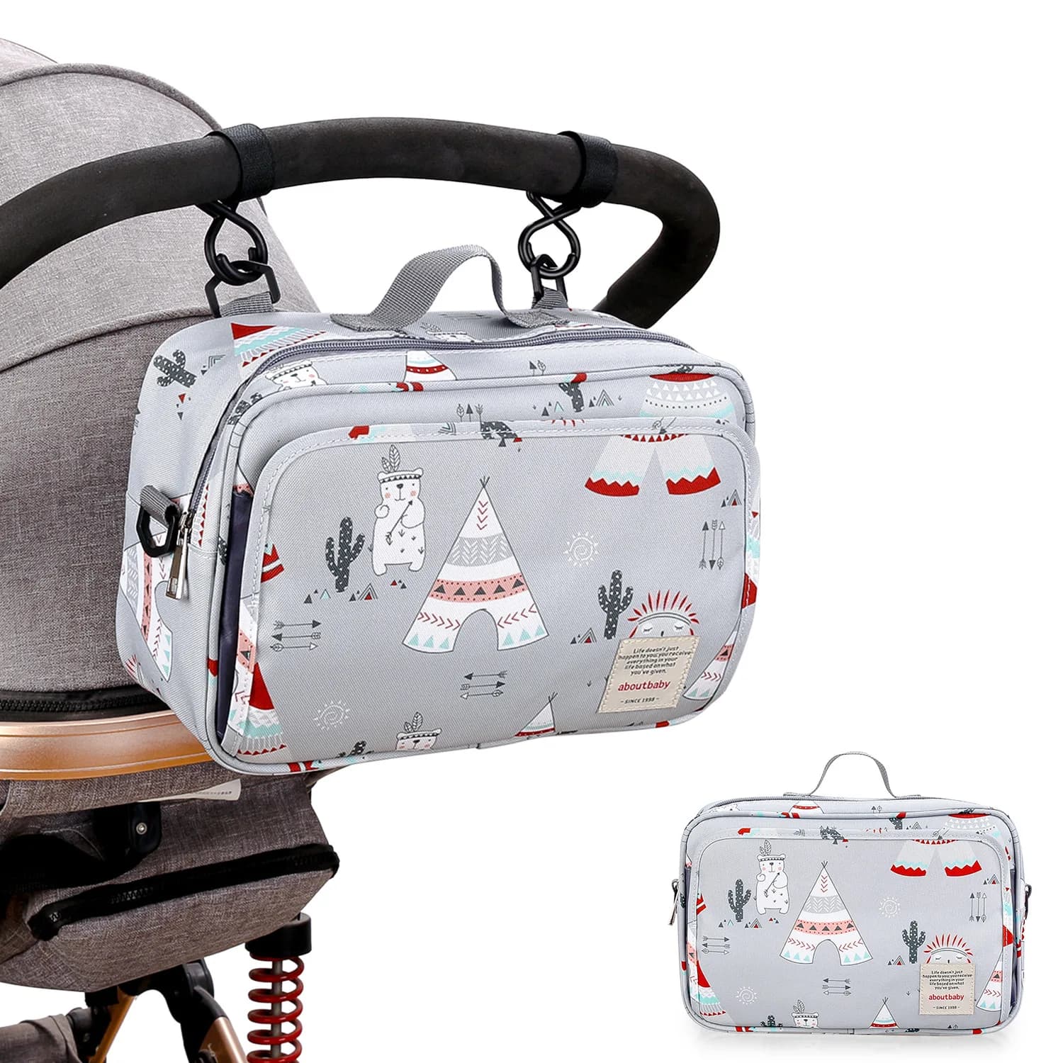 Sacs imperméables pour maman, imprimés de mode, sec et humide, pour couches de maternité jetables et réutilisables, sacs humides à Double