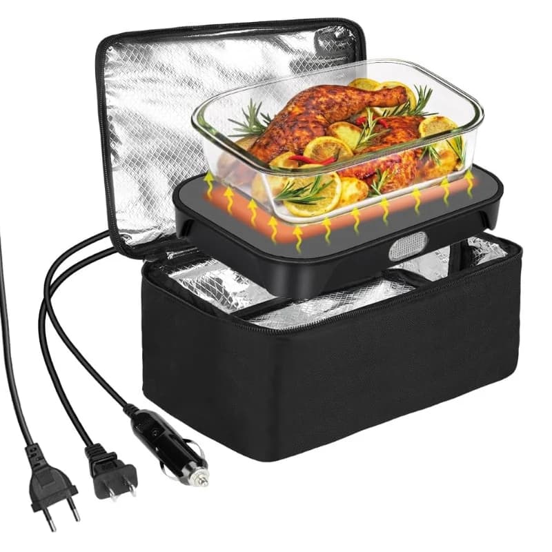 80W chauffage rapide Mini four 220V 110V 24V 12V électrique chauffé sac camion voiture pique-nique bureau boîte à déjeuner plaque chauffante