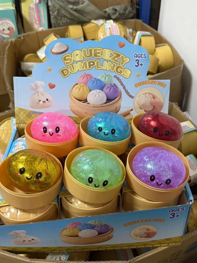 Dumpling Squishy Mysteries, Jouets anti-stress Fidget en forme de dumplings, Accessoires de bureau pour la maison et le bureau, Cadeau de fête,