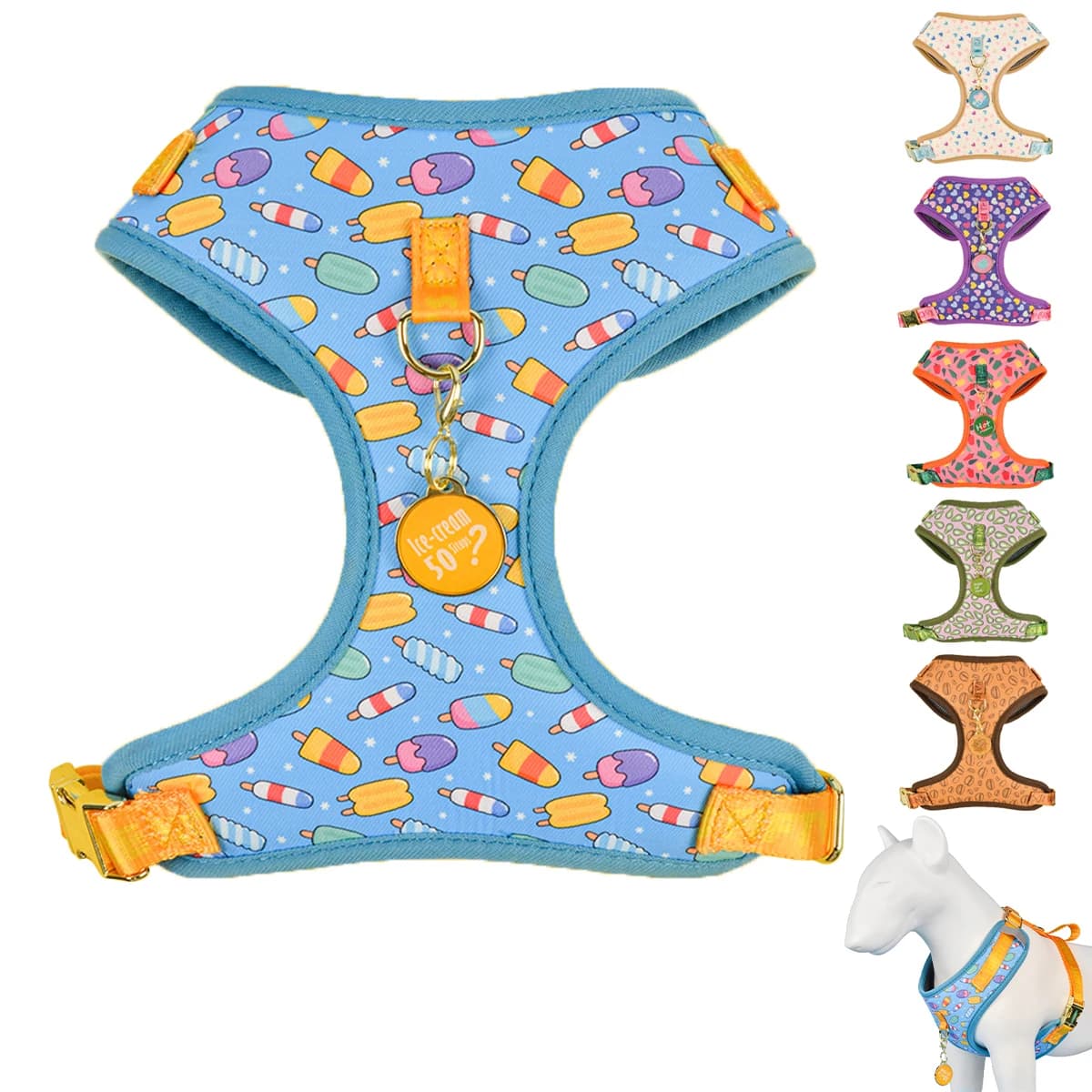 Harnais pour animaux de compagnie, cadeau de saint-valentin et du nouvel an, Design de luxe, réglable, imprimé à la mode, 1 pièce, étiquette