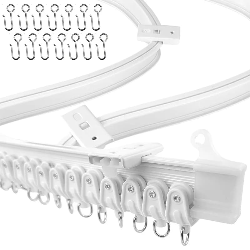 Rideau Flexible et pliable de 1 à 6M, pour chambres à coucher, balcons, salles de bains, diviseur de plafond, piste silencieuse, accessoire de
