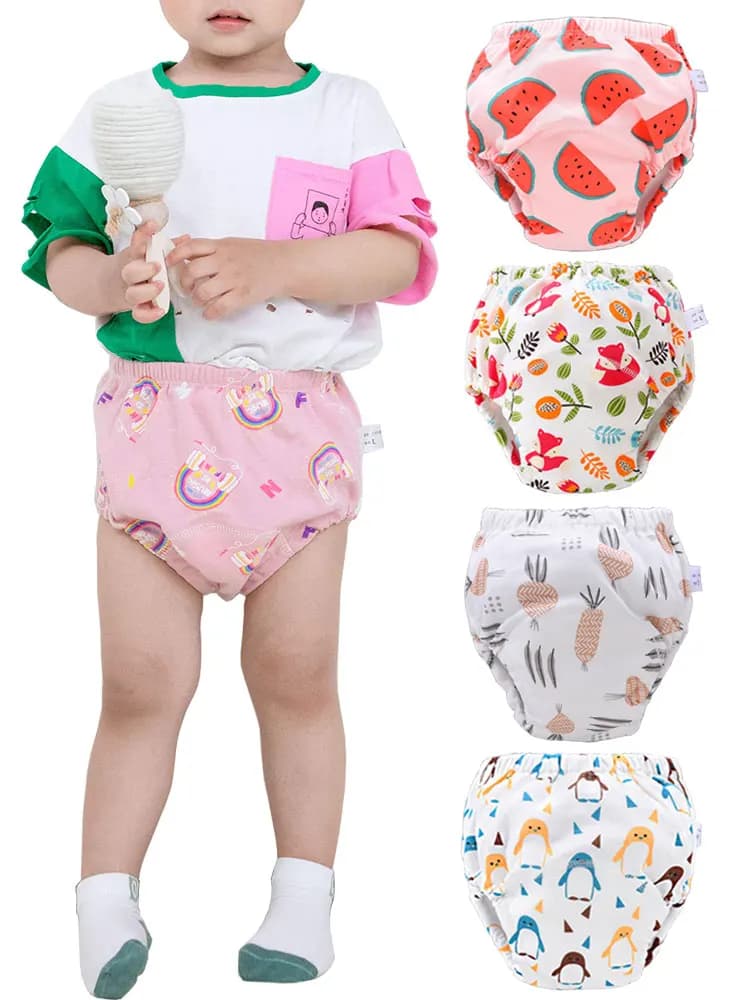 Culottes d'apprentissage de la propreté réutilisables pour bébé, couches-culottes écologiques en coton pour tout-petits, culottes imperméables