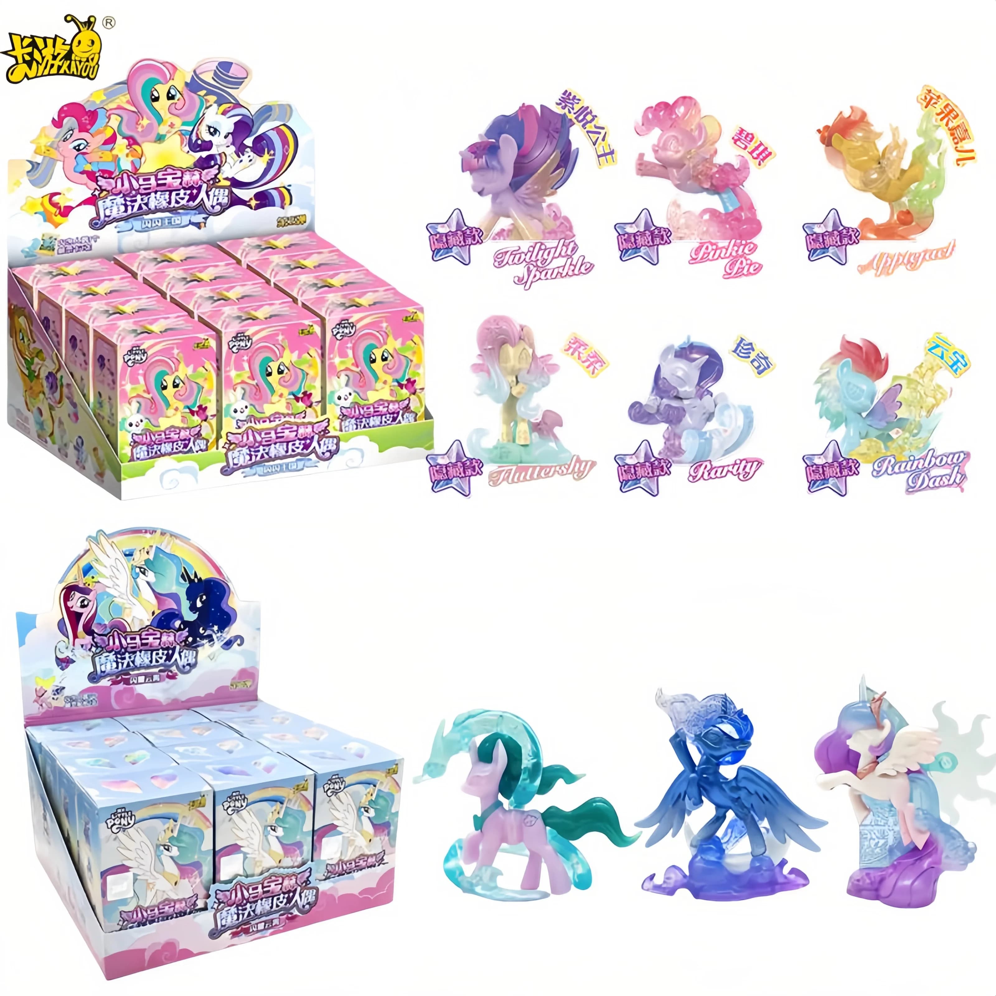 Figurine en caoutchouc authentique KAYOU My Little Pony Blind Box, l'amitié est magique, style coiffure anime, jouet créatif de dessin animé