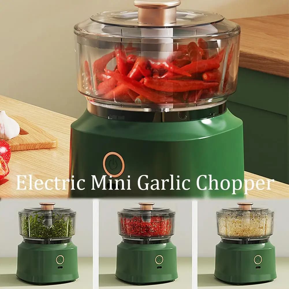 Mini hachoir à ail rechargeable par USB, robot culinaire électrique, puissant broyeur de légumes, mixeur sans fil pour gingembre, piment, viande