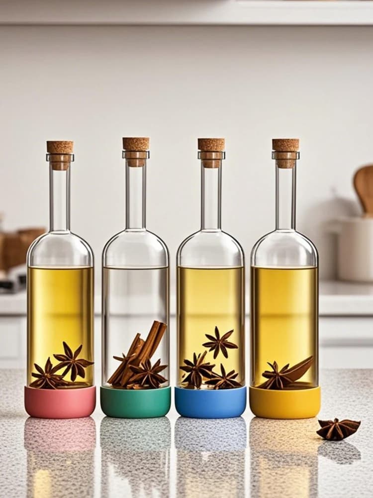 Bouteilles de trempage de jus et de vin à fond coloré pour la brassage à domicile, bouteilles vides de barman de fruits et de vin avec un Design