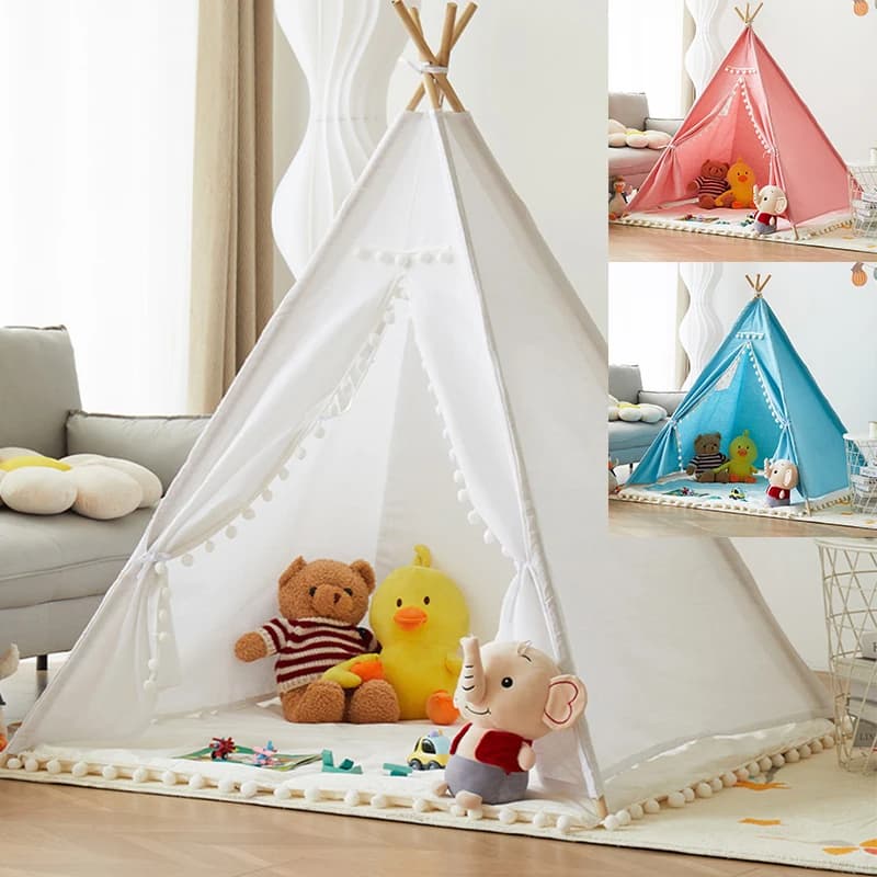 Tentes portables pour enfants Tipi maison de jeu enfants toile de coton tente de jeu indien Wigwam enfant petite plage tipi décor de salle de fête