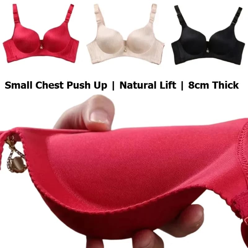 Soutien-gorge push-up rembourré de 8 cm pour petites poitrines, sans couture, sans armatures, confortable, style t-shirt, lingerie naturelle avec