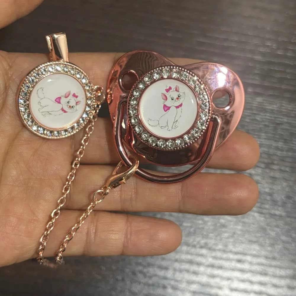 Sucette brillante pour bébé, adorable sucette et support de sucette, matériau sans BPA pour produits maternels et infantiles, design unique, cadeau