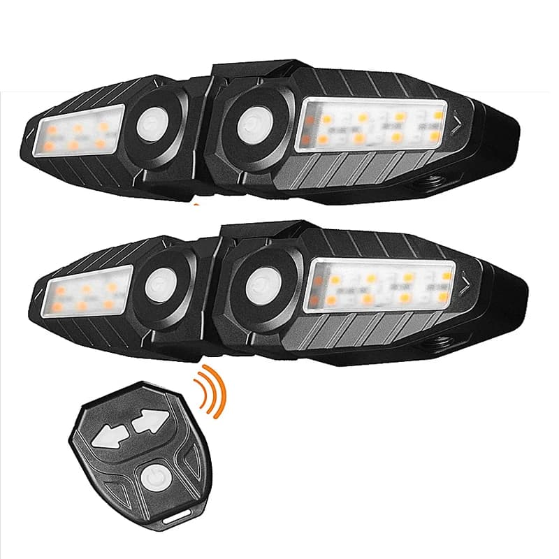 Feu arrière de trottinette électrique avec clignotants, télécommande, lampe arrière de vélo électrique rechargeable USB, lumière rouge/jaune,