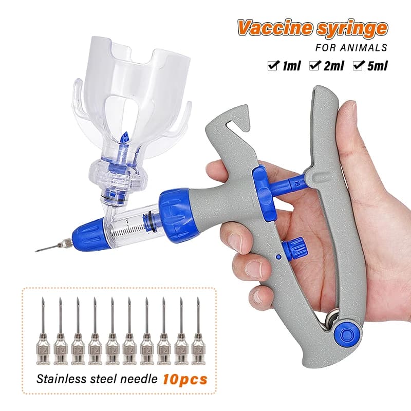 Injecteur de Vaccin Durable pour Volaille, Seringue existent Continue, Injecteur Animal Réglable, Injecteur Jetable, Injecteur Vétérinaire