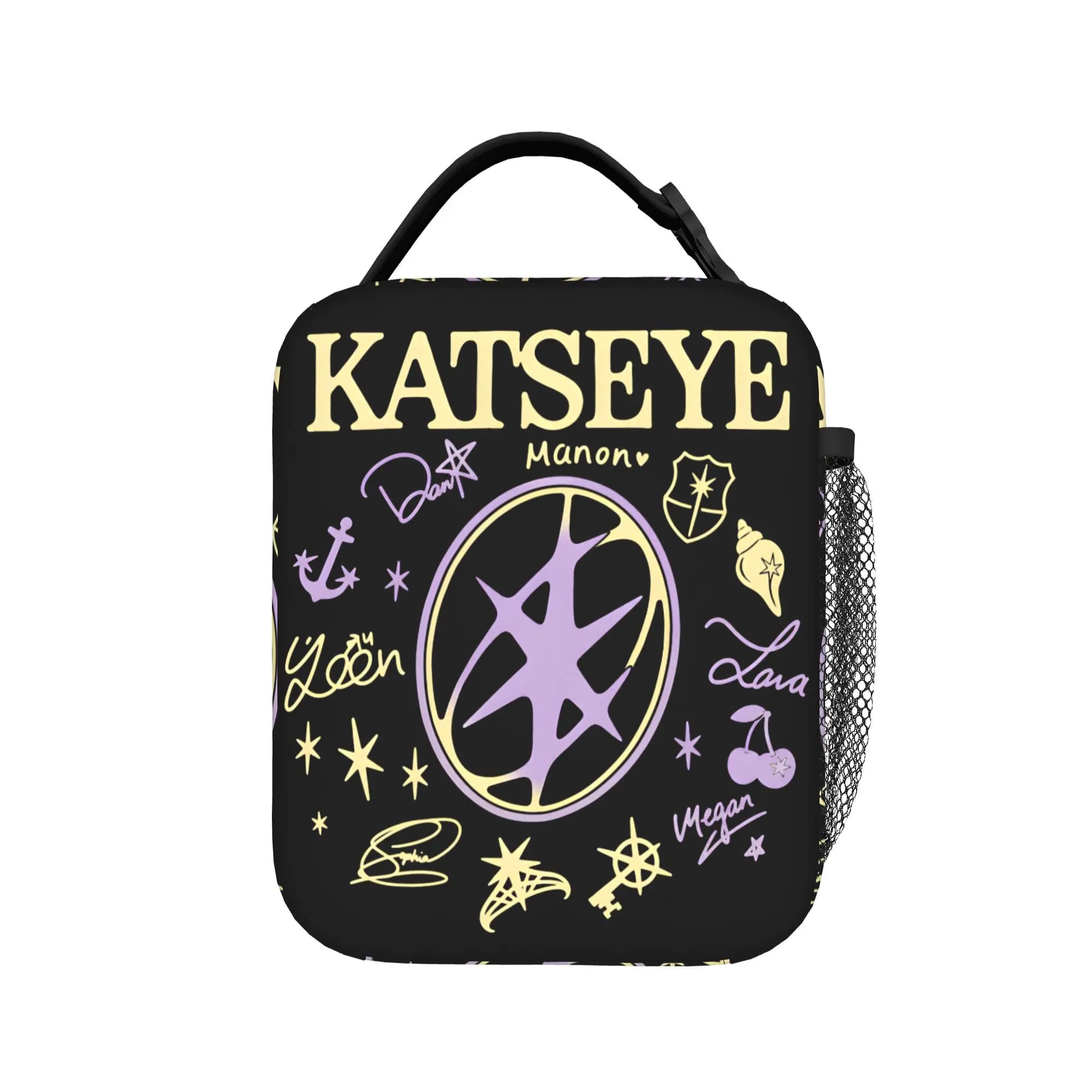 Sac à déjeuner Katseye Group Member Signatures pour femmes, boîte à déjeuner imprimée, sac isotherme décontracté pour le bureau, sacs