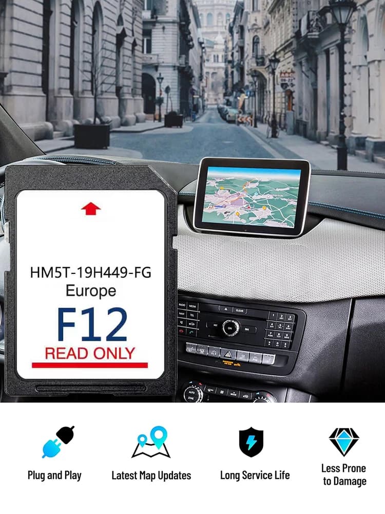 Dernière carte de Navigation GPS 2024 pour Ford Sync2 F12, mise à jour de la carte Europa HM5T-19H449-FG, carte mémoire 64 go