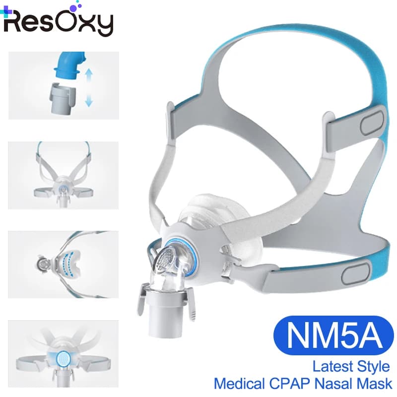 Resoxy CPAP masque nasal médical pour Anti ronflement apnée du sommeil masque respiratoire CPAP universel avec bandeau, confort large champ Vie