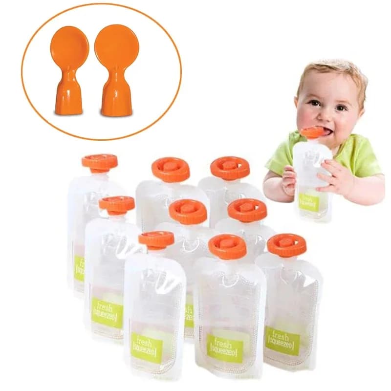 50 pièces sac de stockage des aliments pour bébé faire des aliments biologiques frais pour bébé enfant en bas âge presser jus de fruits pochette