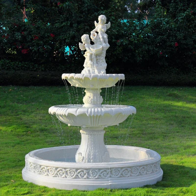 Grande fontaine d'eau courante de style européen, jardin extérieur, sécuritaires à poissons, élément d'eau, décoration de cour du sol au