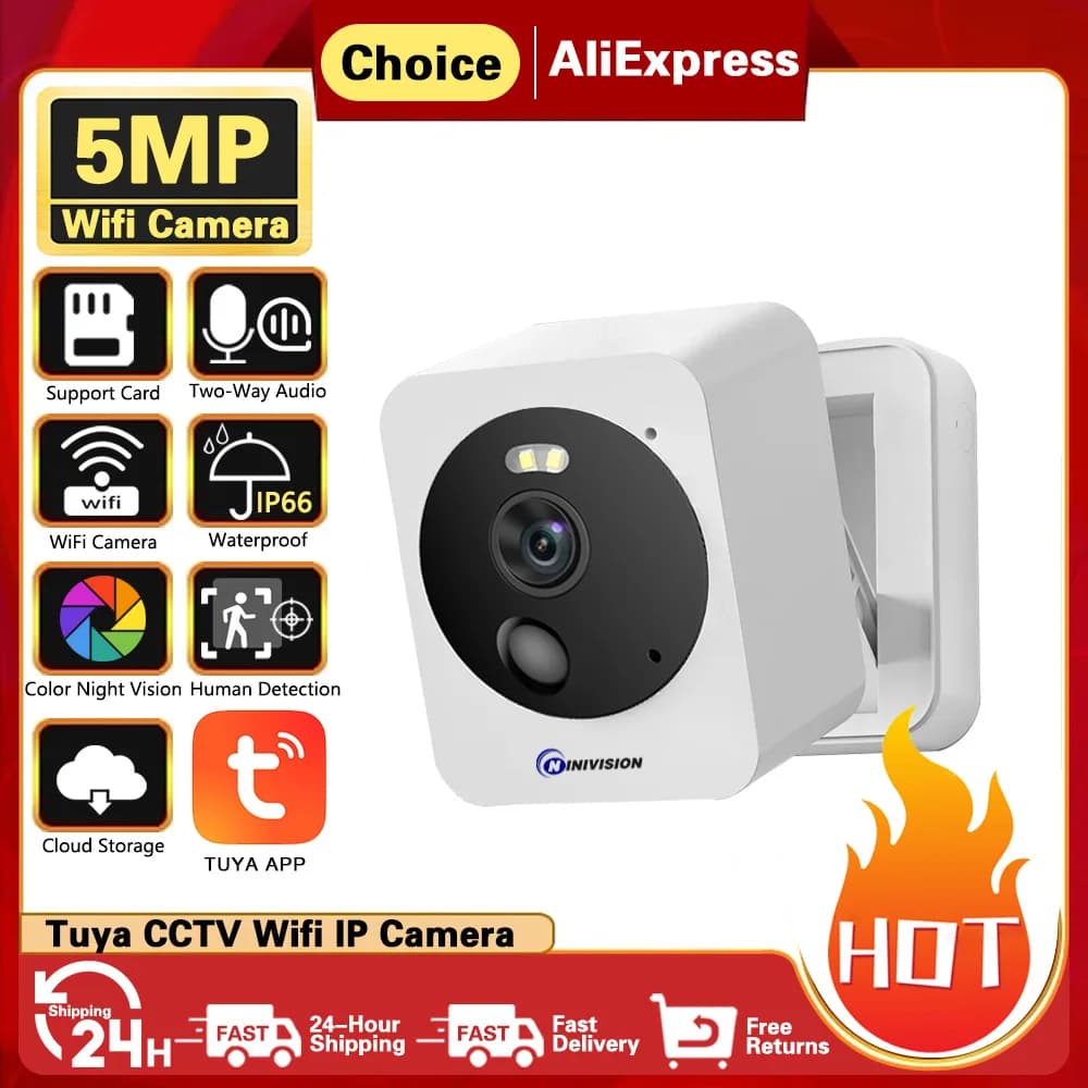 5MP Wifi maison intelligente bébé moniteur bidirectionnel Audio Mini caméra IP de sécurité intérieure étanche CCTV Surveillance bloc caméra