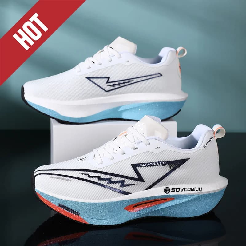 Marathon hommes chaussures de course de sport plaque de carbone coussin d'air respirant léger femmes confortable athlétique antidérapant baskets