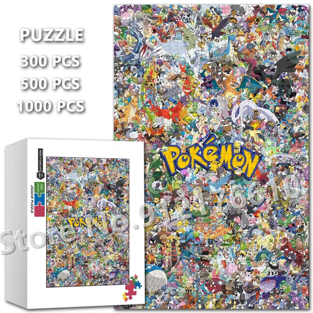 Pikachu Pokemon Art Puzzles 300/500/1000 pièces Puzzle images créatives jouets éducatifs jeu familial amusant pour enfants adultes