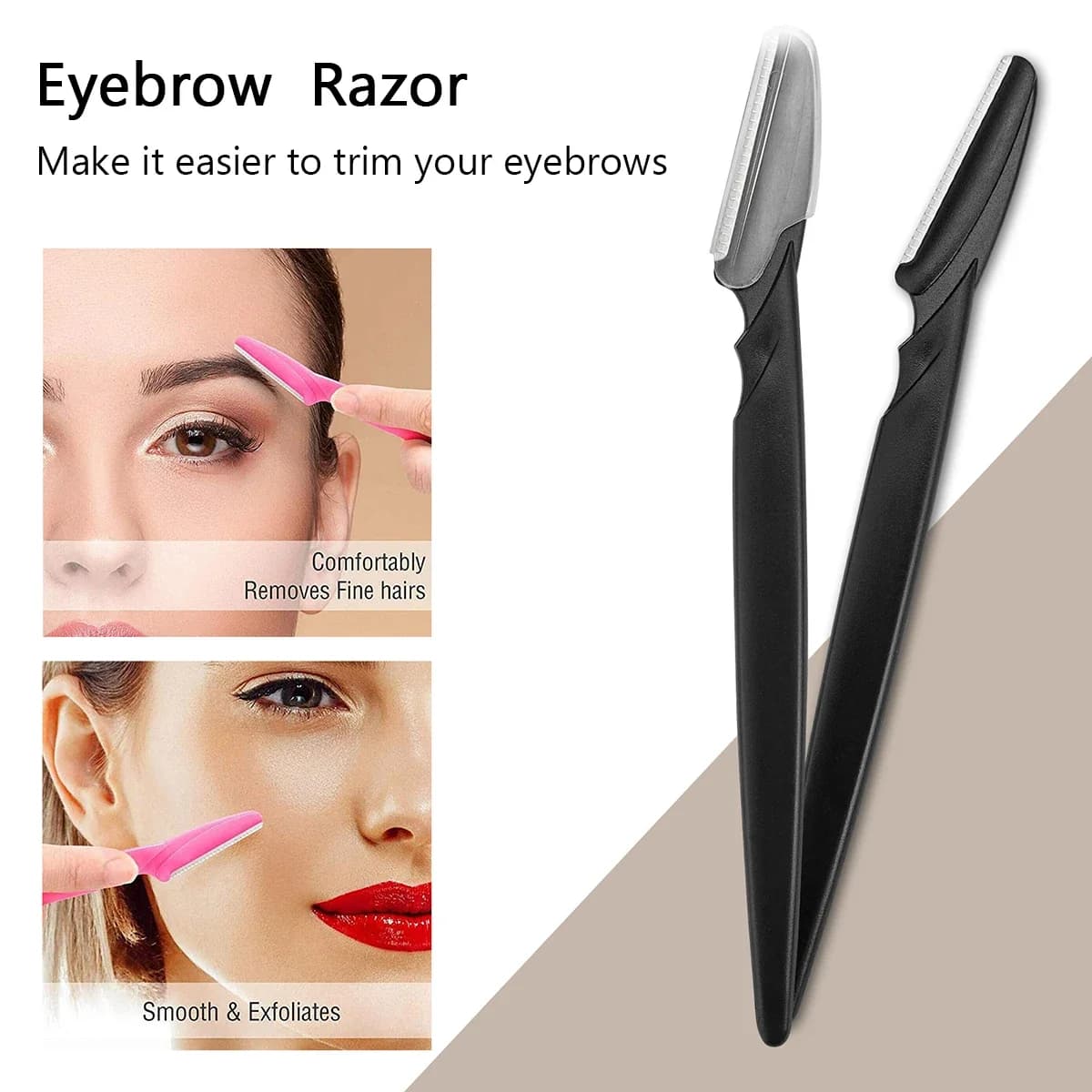 Rasoir à sourcils pour femmes, 10/30/40 pièces, outils de Dermaplanage exfoliants polyvalents avec couvercle de précision, beauté de sécurité