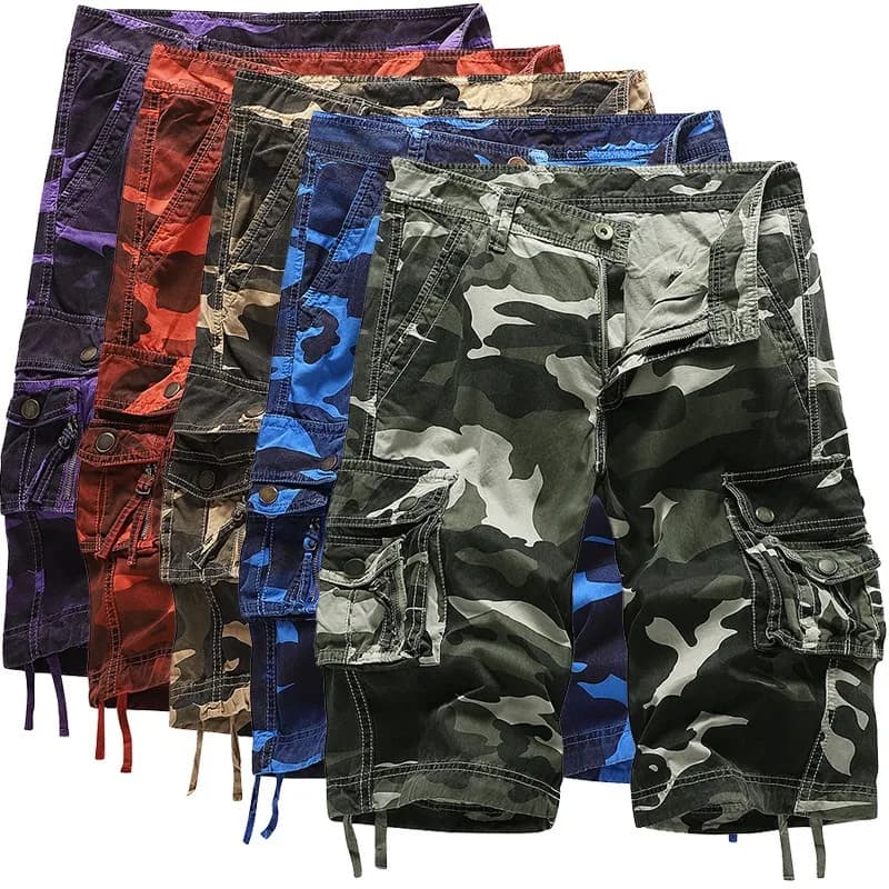 2025 été militaire Camo Cargo Shorts mode Camouflage multi-poches Homme armée Shorts décontracté Bermudas Masculina grande taille 40