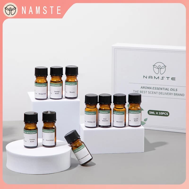 NAMSTE Coffrets d'échantillons d'huiles essentielles de différents types, série de parfums adaptés aux diffuseurs d'arômes, assainisseurs d'air,