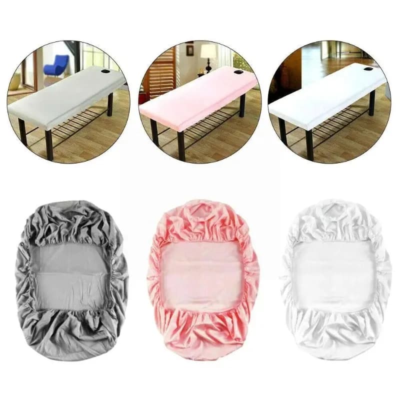 Drap de lit de massage professionnel avec trou, housse de lit de spa respirante pour salon de beauté, housse de lit ajustée élastique pour