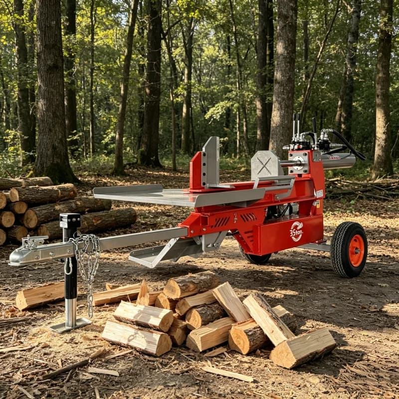 Fendeuse de bois personnalisée 35 tonnes, démarrage hydraulique à retour automatique, moteur 7 CV, pour fendage de bois de chauffage et