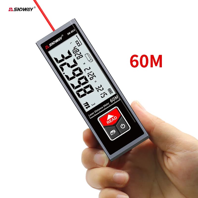 Mini Distancemètre Laser Métallique Rechargeable Haute Précision 40M 50M 60M Range Trena Measure Tape Construction Tools