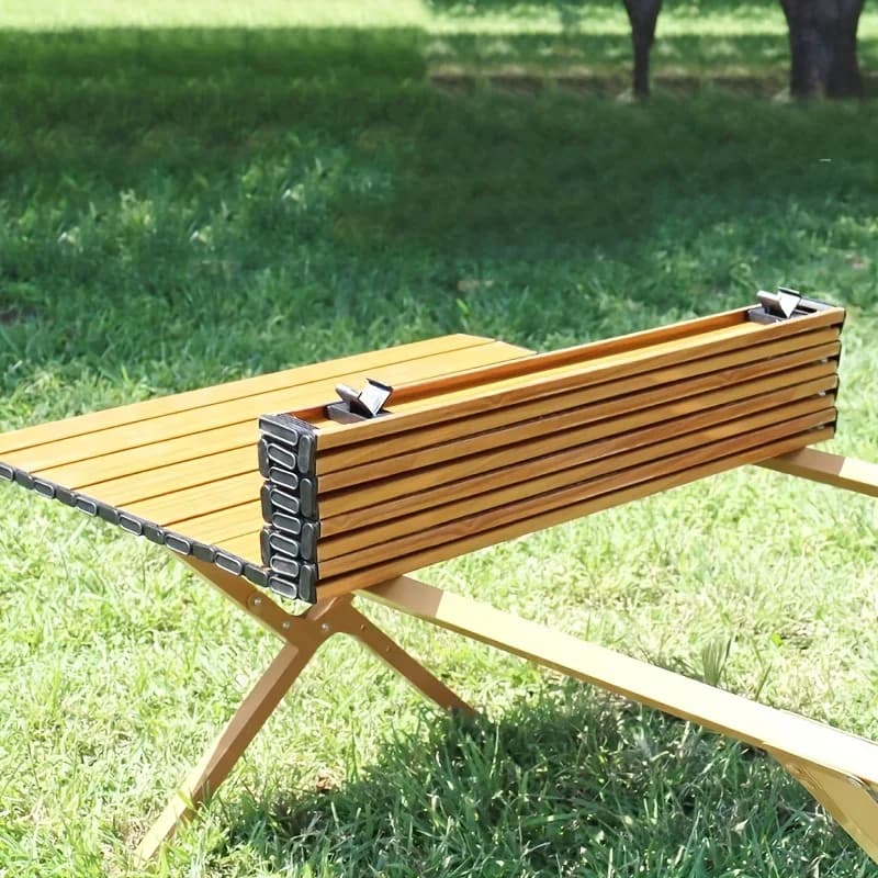 Table de pique-nique pliante, table de camping enroulable portable de 4 pieds, table en rouleau d'œufs avec sac de rangement pour 4 à 6 personnes,