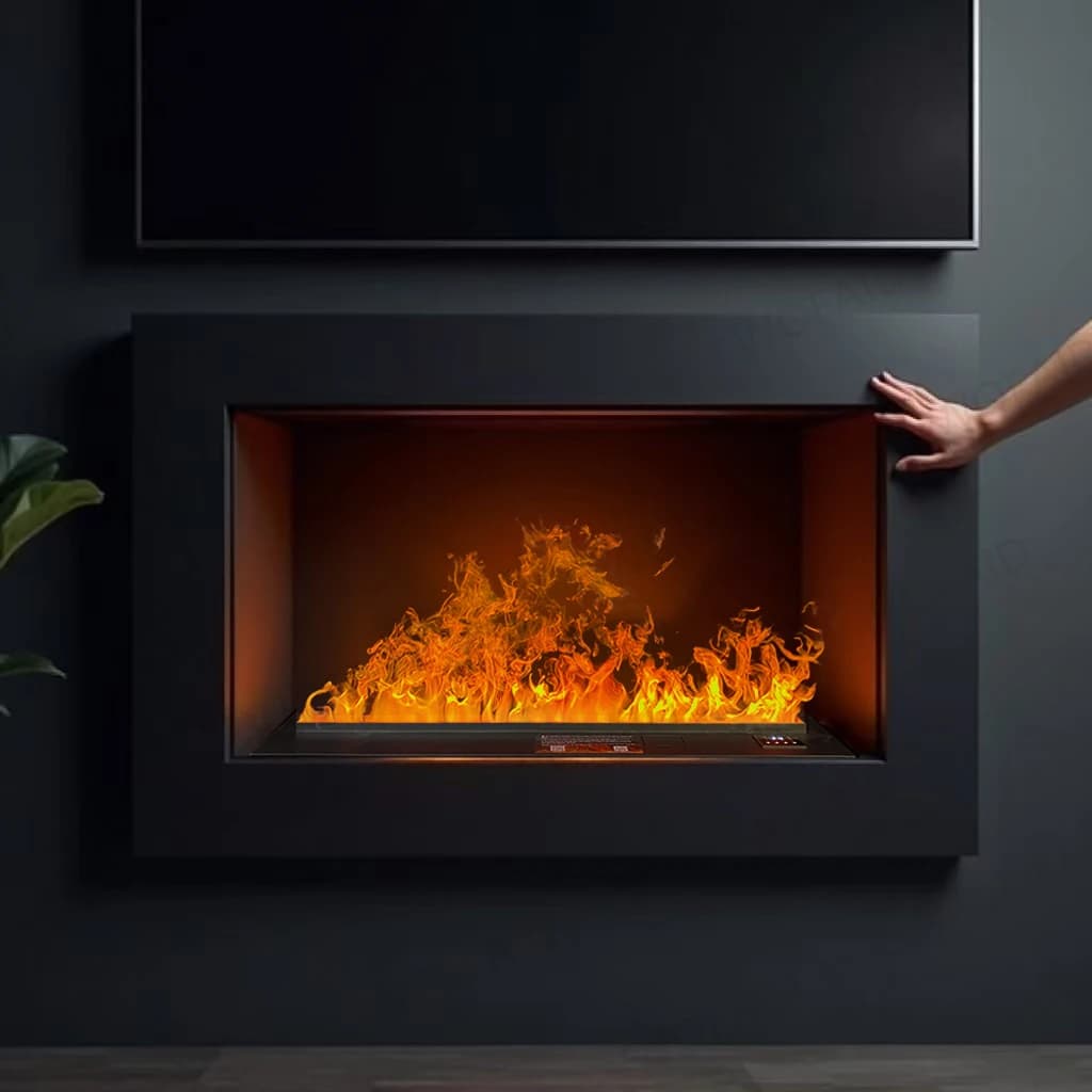 Cheminée à vapeur certifiée CE de 1500 mm avec ajout automatique manuel de cheminées électriques atomisées réalistes multicolores encastrées