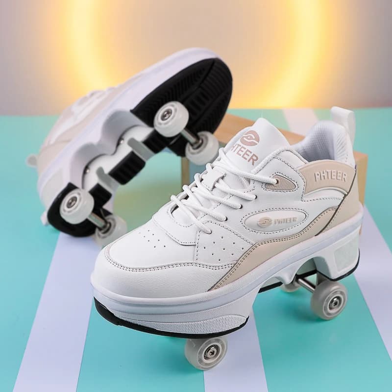 Baskets à roulettes déformables pour hommes et femmes, patins à 4 roues, parkour Runaway, chaussures de sport pour jeunes, adultes et enfants