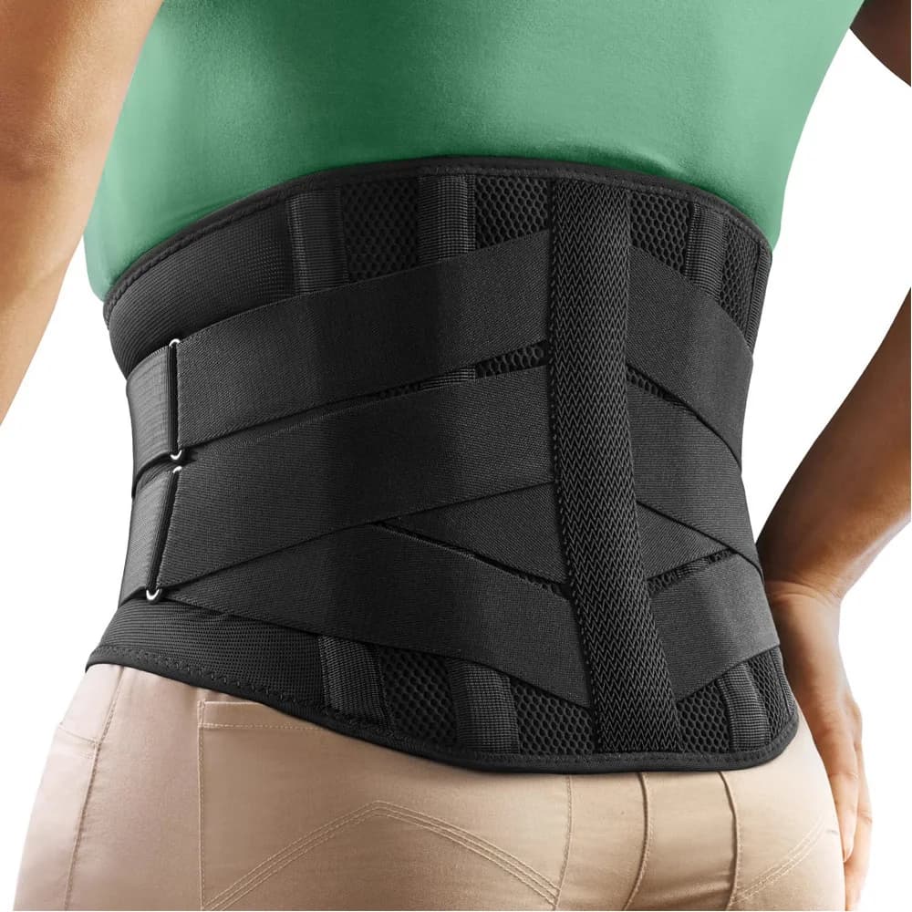 Ceinture de soutien du dos respirante avec 5 supports pour soulager les douleurs dans le bas du dos, bretelles lombaires antidérapantes pour