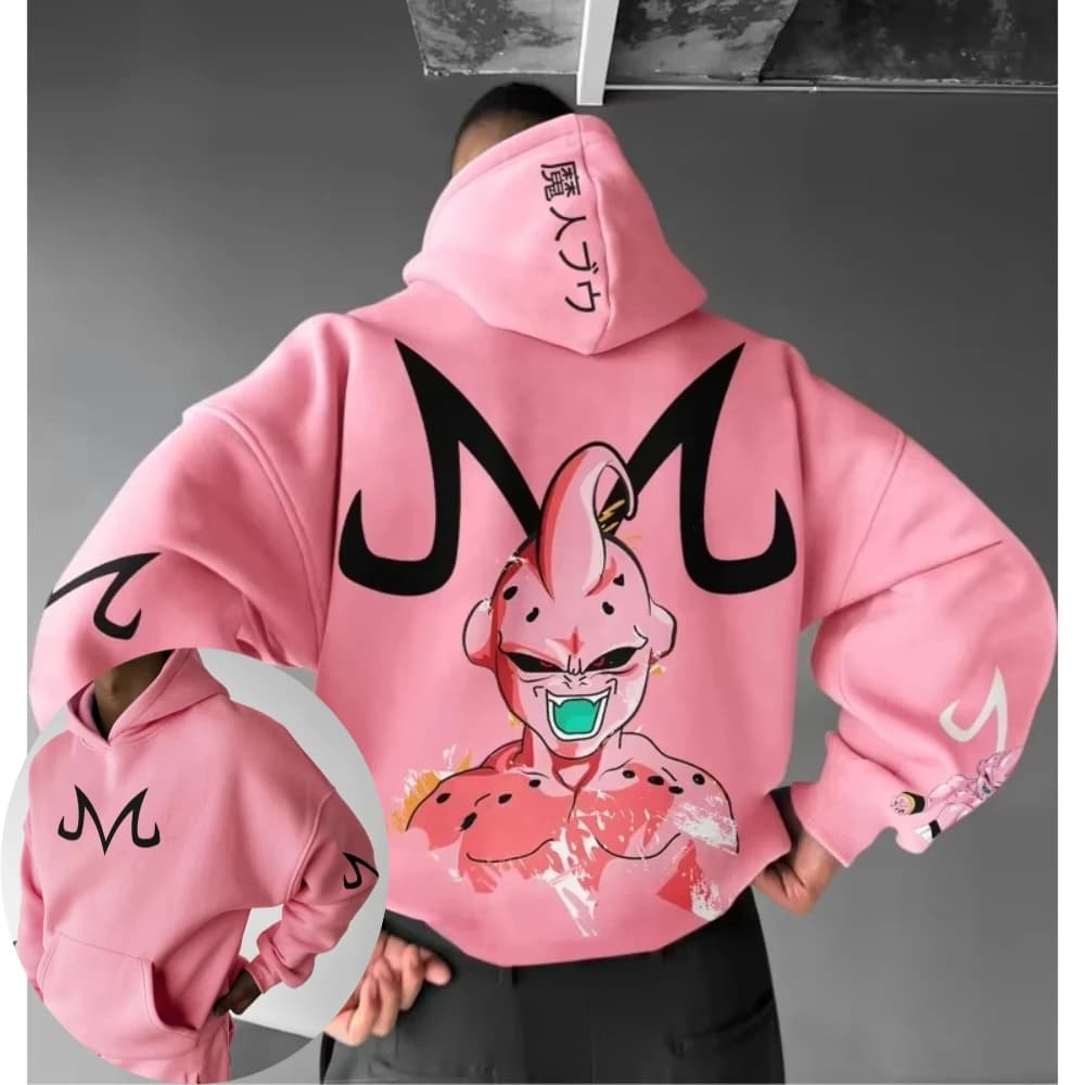 Dragon Ball hommes pull à capuche Majin Buu japonais Anime printemps automne garçons enfants à manches longues Parent-enfant tenue