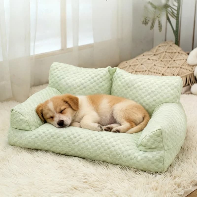 Lit de canapé en soie glacée pour animaux de compagnie, pour chiens et chats de petite, moyenne et grande taille, lavable, respirant, confortable,