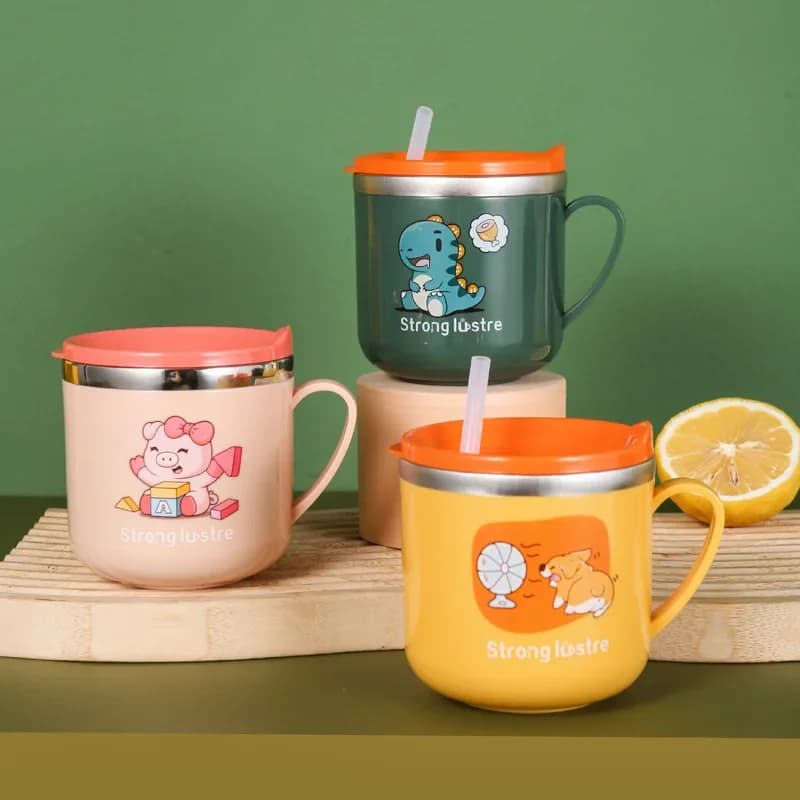 250ML enfants mignon dessin animé animaux Thermos bouteille d'eau enfants tasse 304 en acier inoxydable flacons sous vide bébé gobelet Thermo tasse
