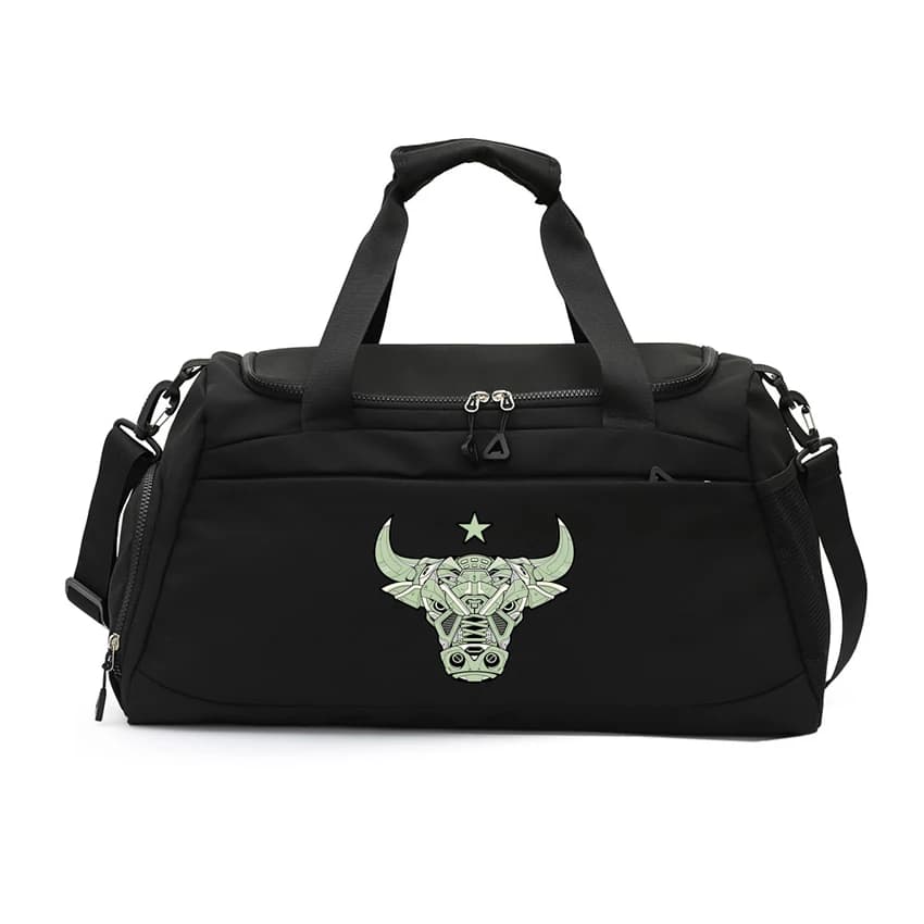 Sac de sport d'extérieur imprimé tête de bétail avec poche à chaussures, grande capacité, sac à dos d'entraînement, sac fourre-tout de fitness