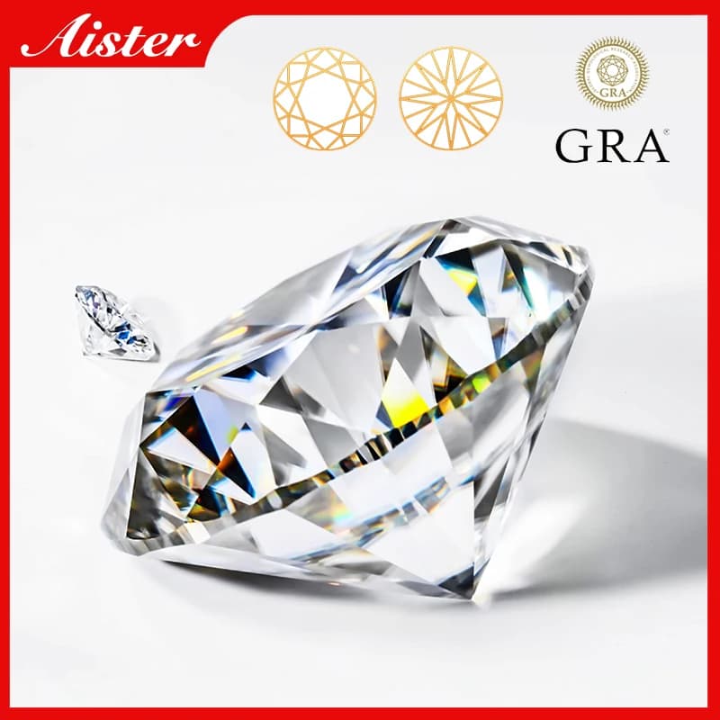 Real D Document Moissanite Gemstones, At, Lab Diamond, 0.1-12ct, VVl's Round Cut, Positive Pass Test with GRA Certificate