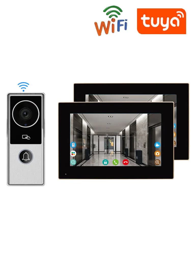 Tuya-Interphone vidéo avec caméra HD, kits d'interphone vidéo, moniteur de déverrouillage tactile, interphone domestique, WiFi, Smart Life, appel