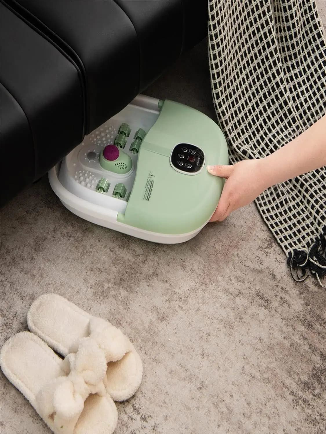 Masseur de bain de pieds électrique pliable, chauffage et Massage à bulles, Spa de Massage des pieds