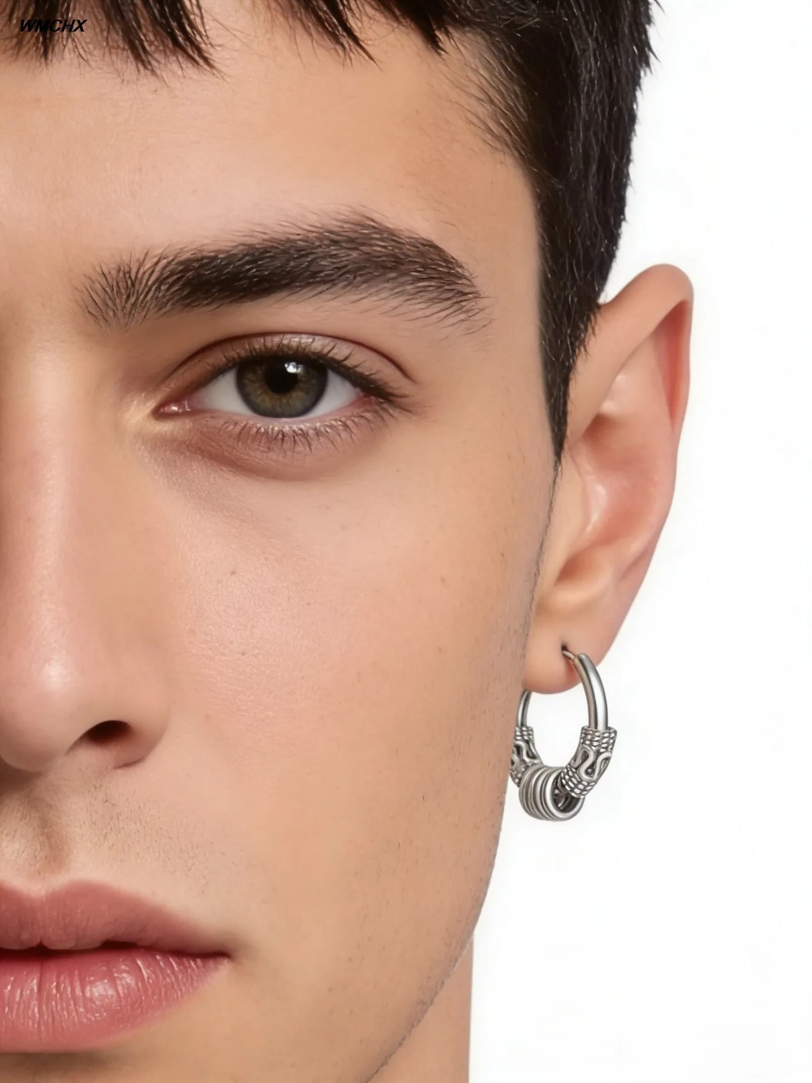 1 paire de boucles d'oreilles punk en acier inoxydable, ensemble de boucles d'oreilles noires pour hommes et femmes, bijoux vintage hip hop,