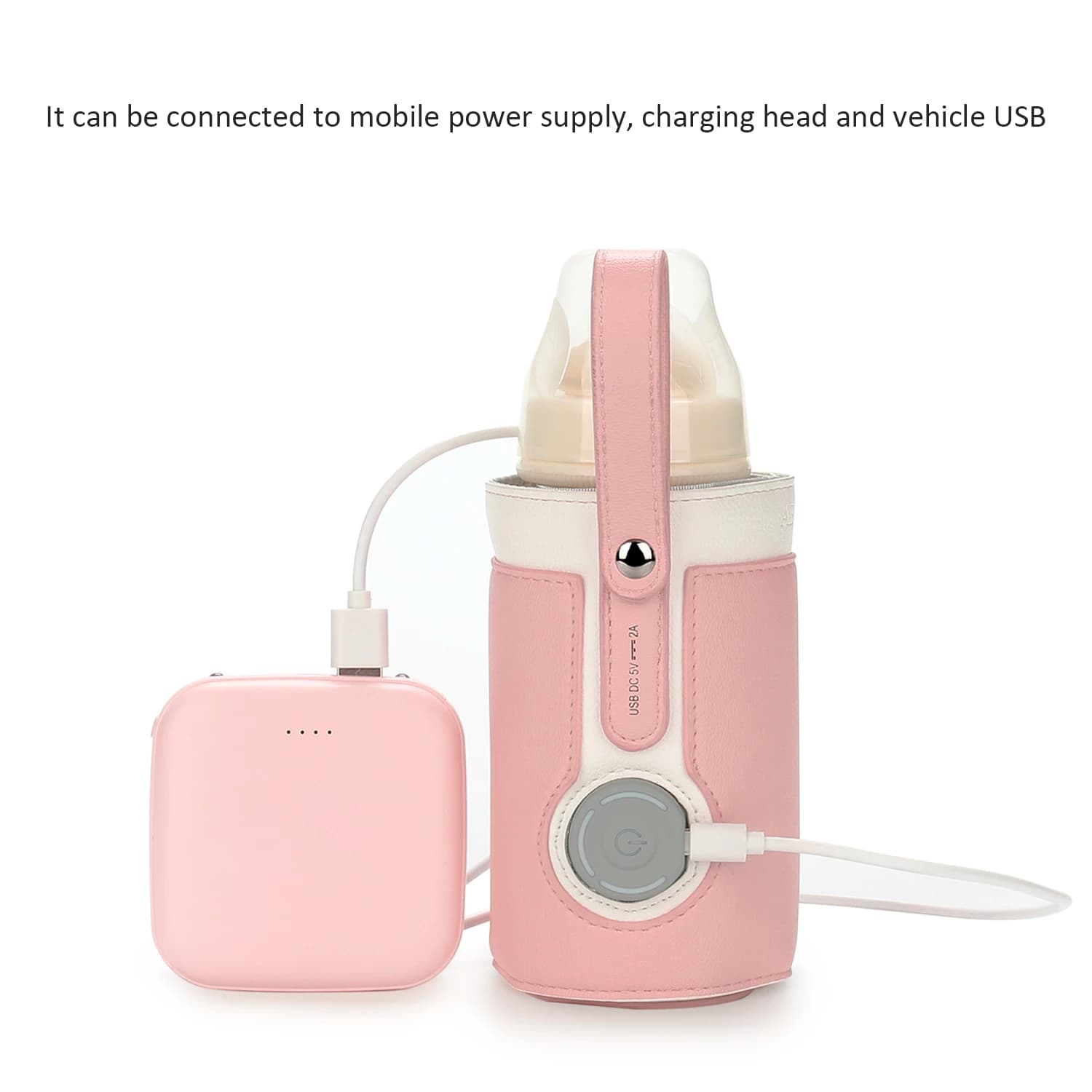 Chauffe-biSantos portable, 3 températures réglables, chauffe-biSantos de voyage en voiture, porte-lait USB, chauffe-biSantos