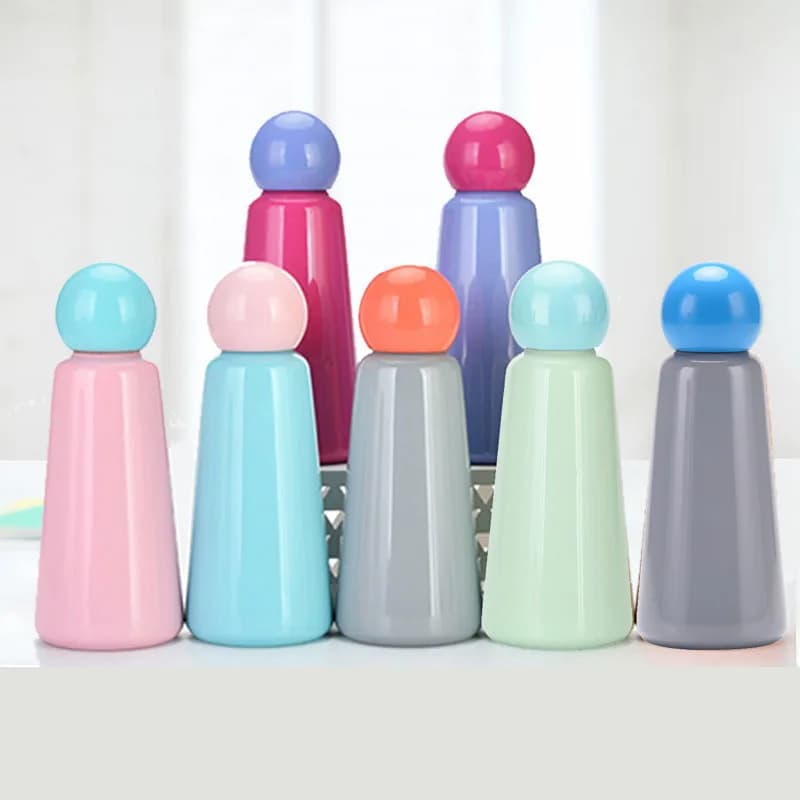 Tasse Thermos INS de 500ML pour enfants, Double flacons sous vide en acier inoxydable, verres de sport de Camping extérieur, bouteille d'eau pour
