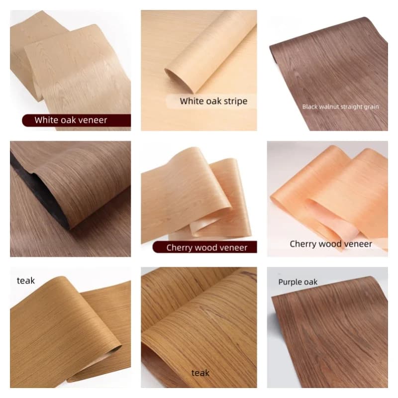 Plaques pour portes en bois, 58x250cm, T0.2mm, placage en bois, chêne blanc, noyer noir, cerise, teck, pour meubles