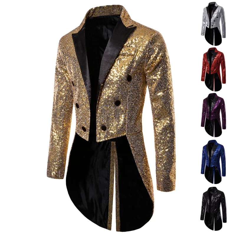 Hommes brillant paillettes paillettes embelli Blazer veste hommes discothèque Costume de bal Blazer Costume Homme chanteurs scène vêtements smoking