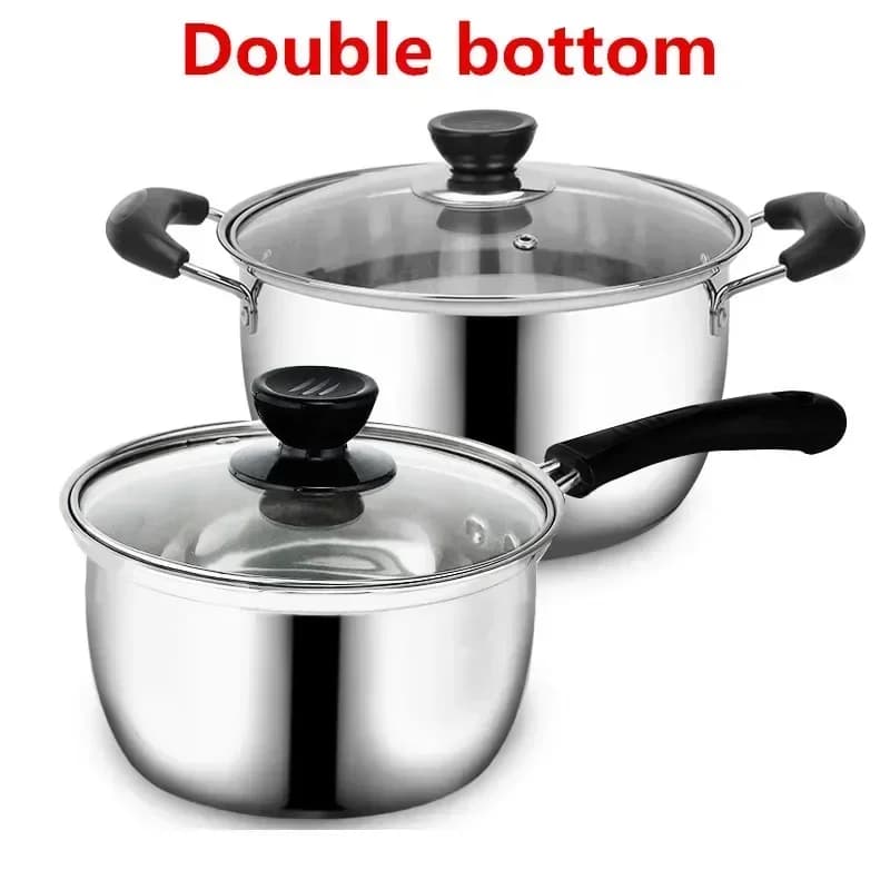 Pot à soupe à Double fond en acier inoxydable, cuisson non magnétique, ustensiles de cuisine polyvalents, poêle antiadhésive, cuisinière à