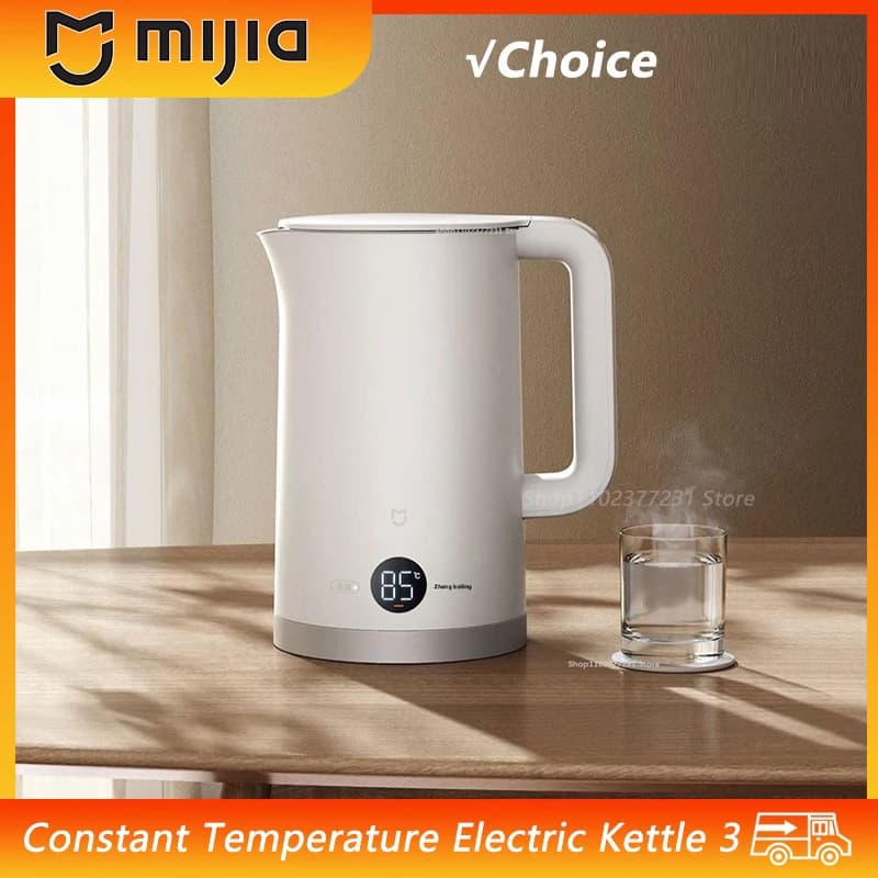 NOUVEAU Bouilloire Électrique à Température Constante Mijia 3, Arrêt Automatique, Acier Inoxydable 316L, Chauffage Rapide 1800W, 1,7L