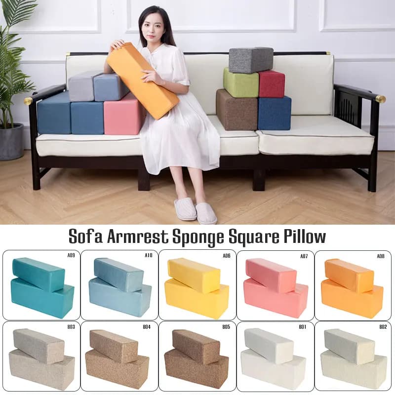 Oreiller accoudoir de canapé 50CM, 1 pièce, coussin de main, tissu technologique, tissu en lin, longs oreillers stéréoscopiques cuboïdes, décor