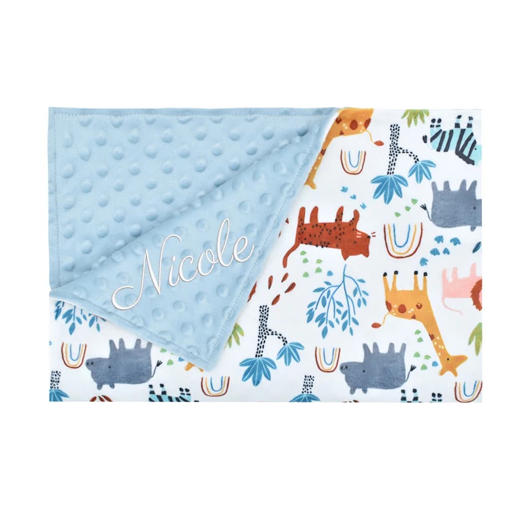 Couverture polaire personnalisée avec nom pour bébé, douce avec Double couche, en polaire à pois, lange d'emmaillotage pour bébé, 100x72cm