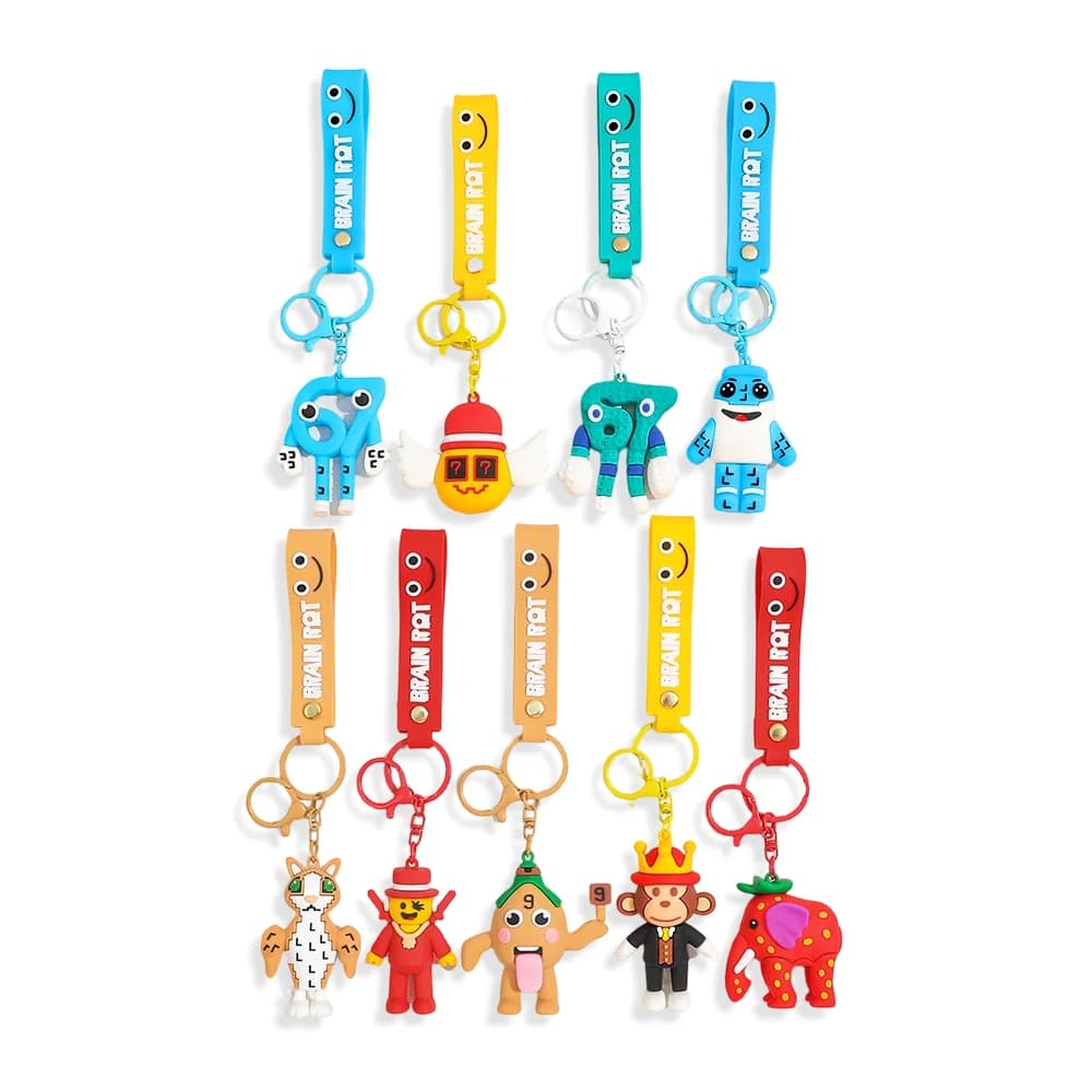 Porte-clés dessin animé STEAL A BRAINROT bleu 67 sahur, mignon n °, 2026 67 Porte-clés Pendentif Jeu entourant Bleu No. 67 jouets cadeaux