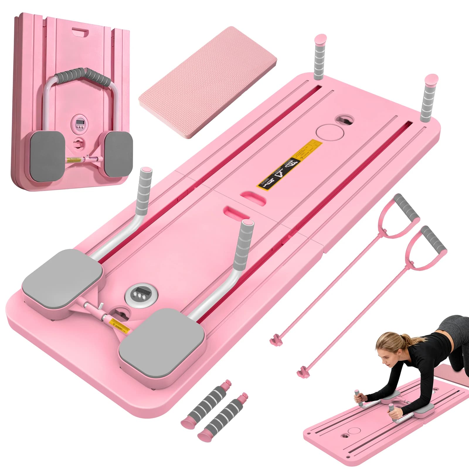 Bandes de résistance multifonctions pour planche abdominale, poignées, plaque de Fitness, rebond automatique, supports de pompes, exercice Pilates